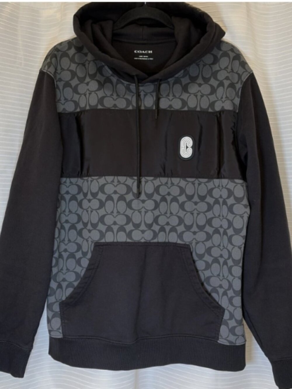Coach New York Logo Signature Monogram Hoodie & Sweatpants/Joggers Set Black